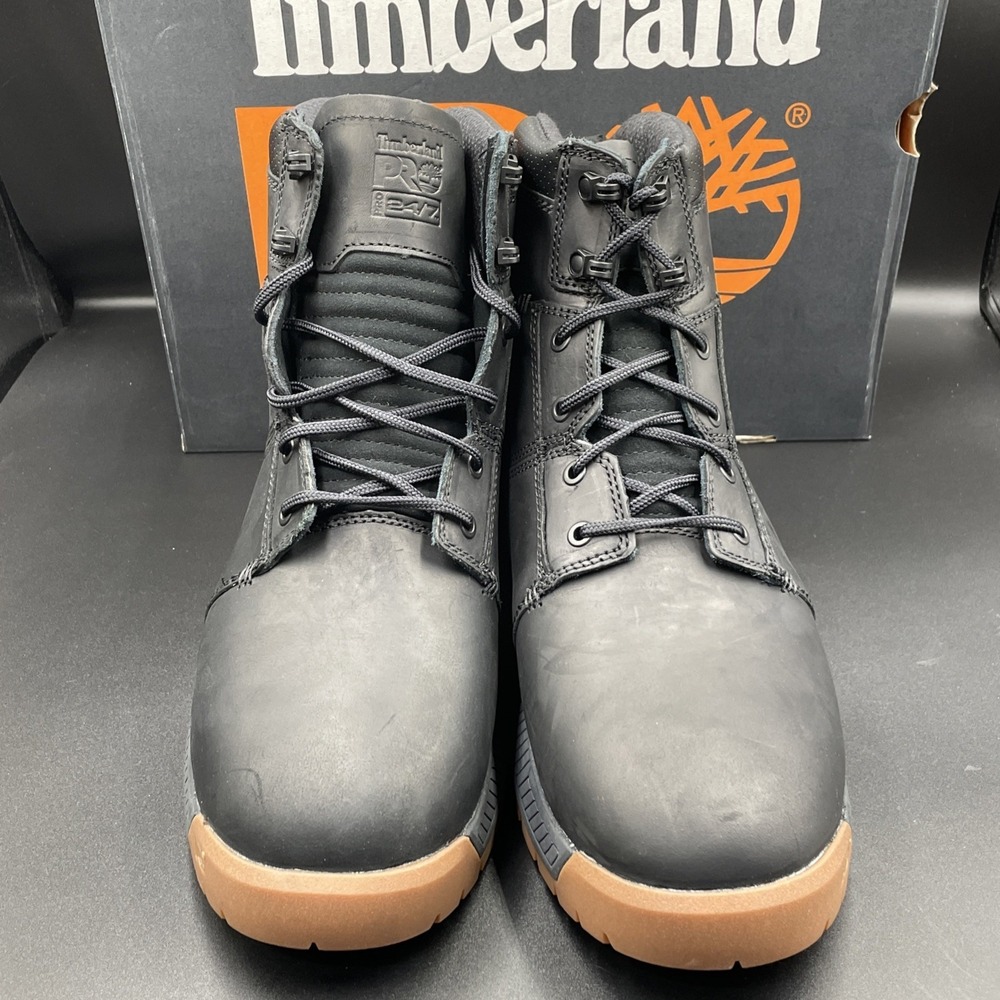 Timberland PRO Montauk 6" Mens Size 13 M Black Waterproof Leather Work Boots NEW - Picture 2 of 8